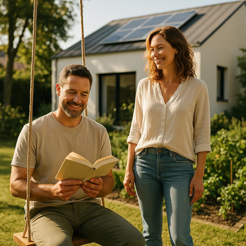 Installation solaire sur le toit d'une maison