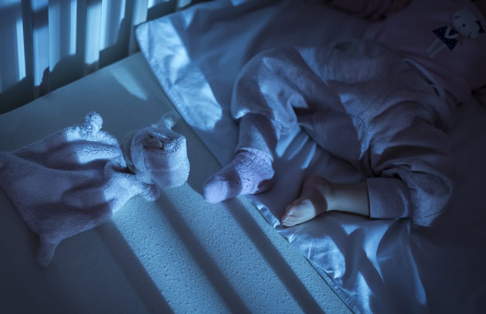 Adorable baby sleeping night