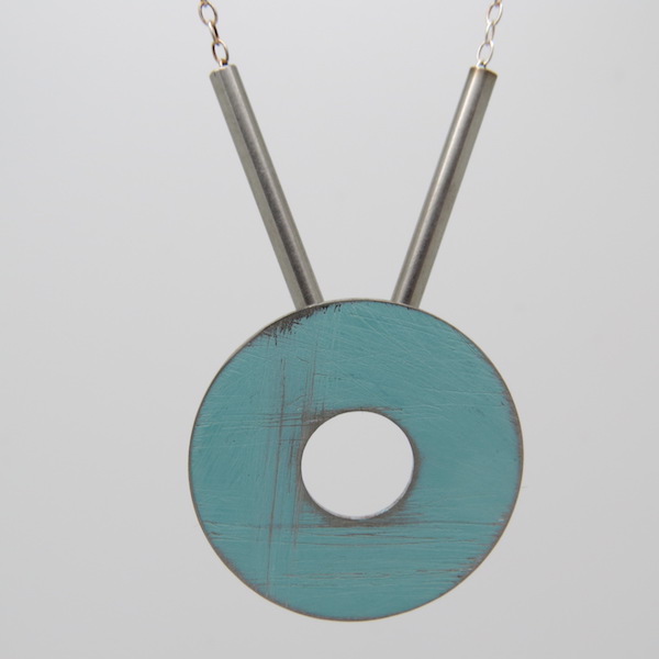 light blue washer necklace