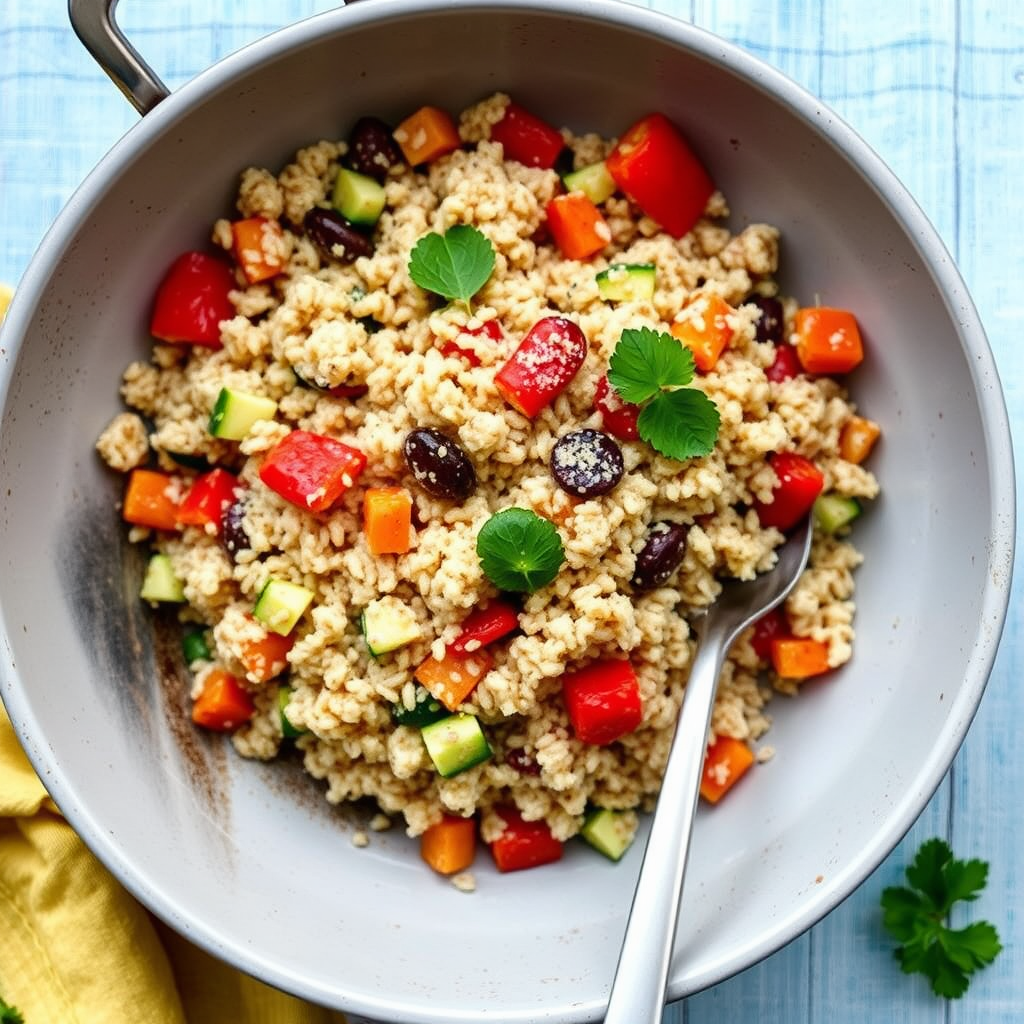 Quinoa-Gemüse-Pfanne mit Kichererbsen