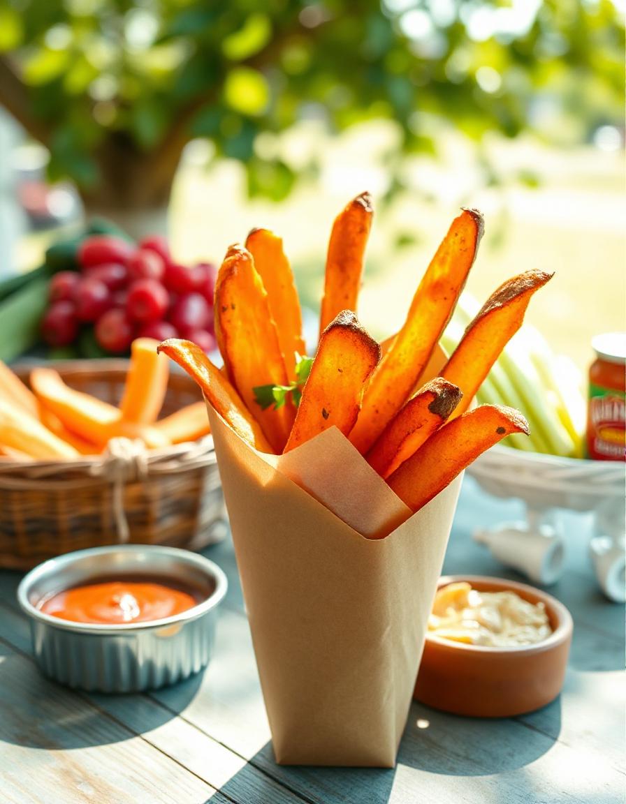 Gebackene Süßkartoffel-Pommes