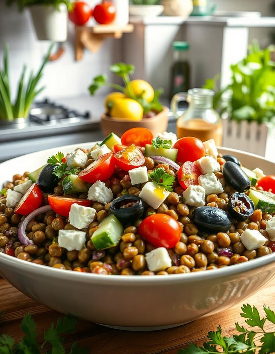 Mediterraner Linsensalat