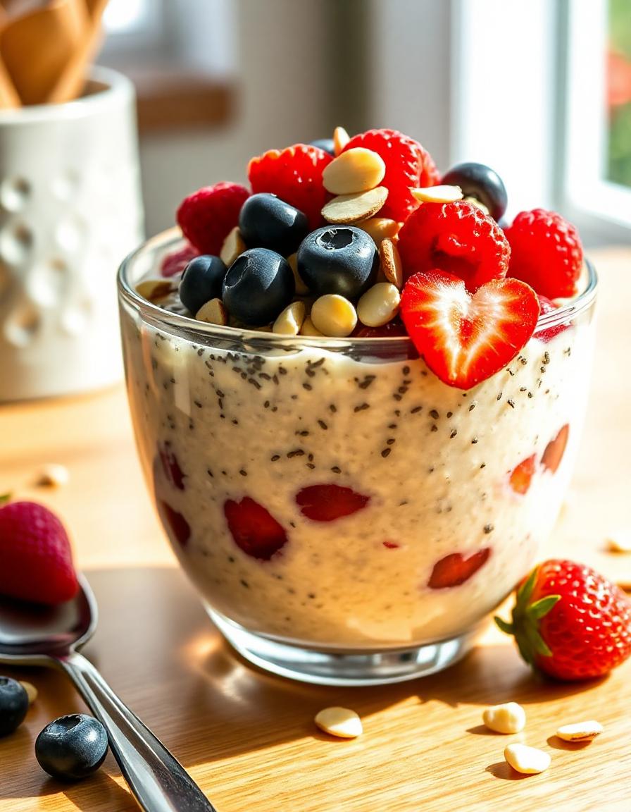 Chia-Pudding mit Beeren und Nüssen