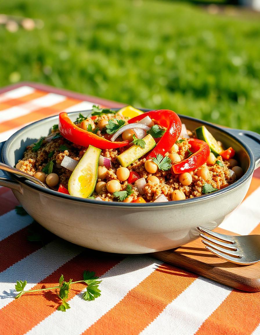 Quinoa-Gemüse-Pfanne mit Kichererbsen