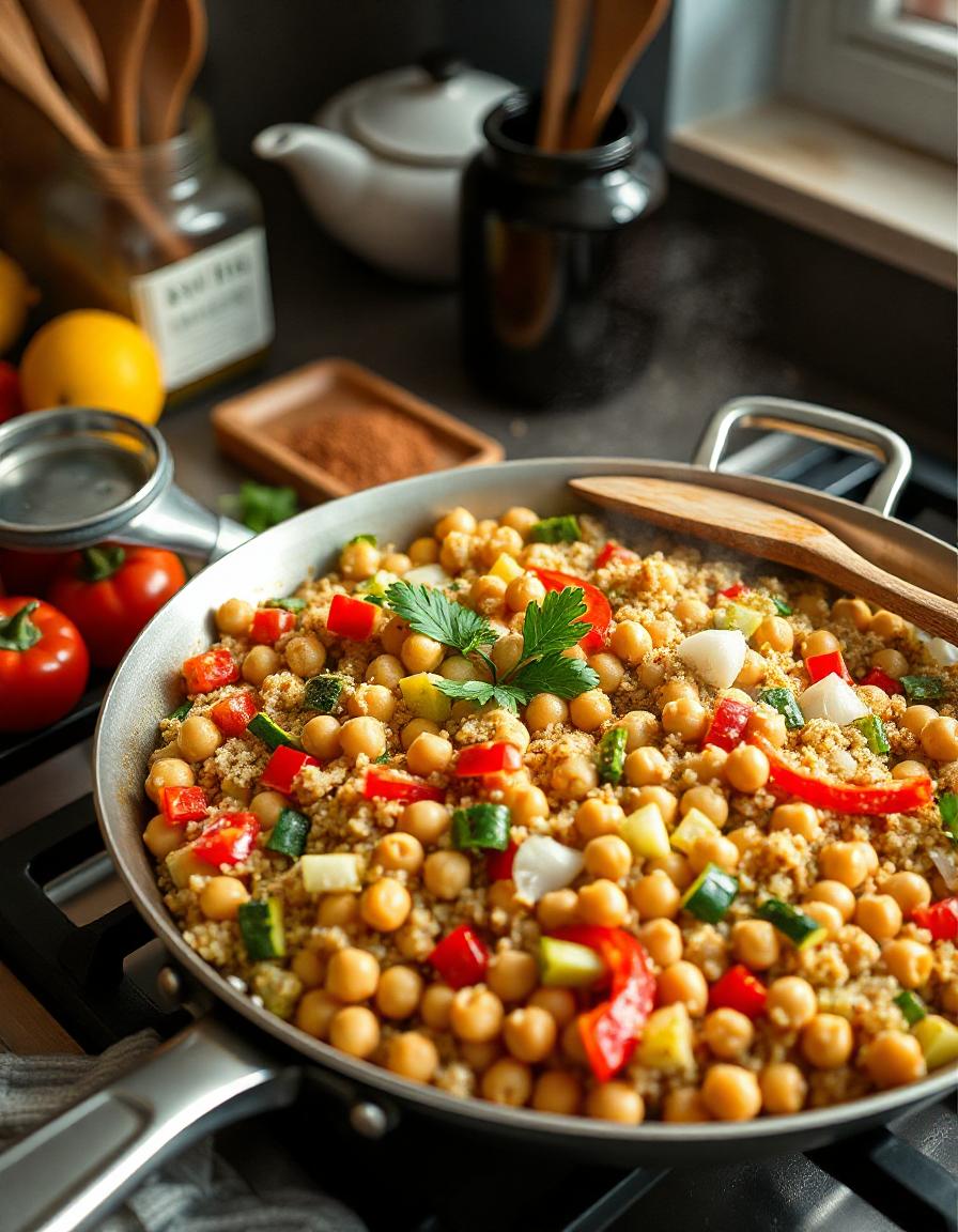 Gefüllte Paprika mit Quinoa und Kichererbsen