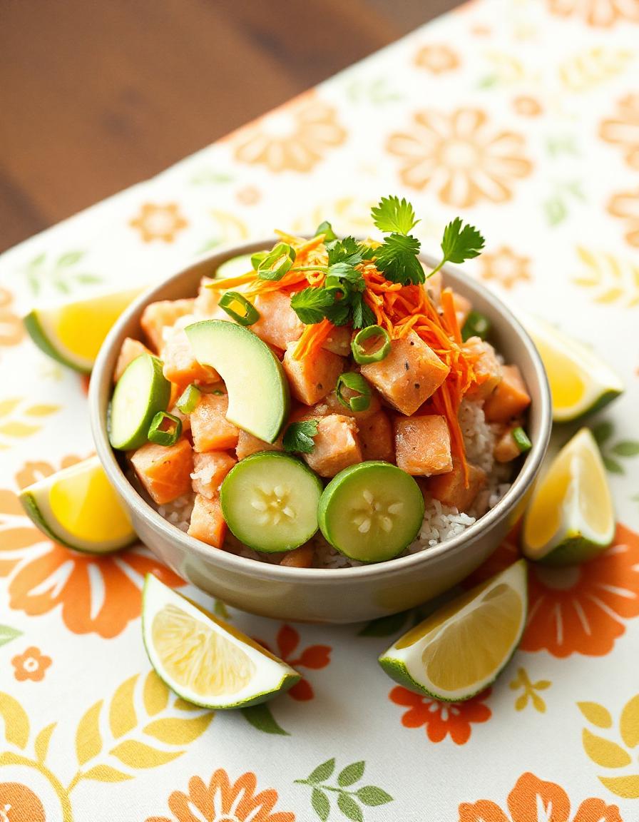 Poke Bowl mit Lachs und Avocado