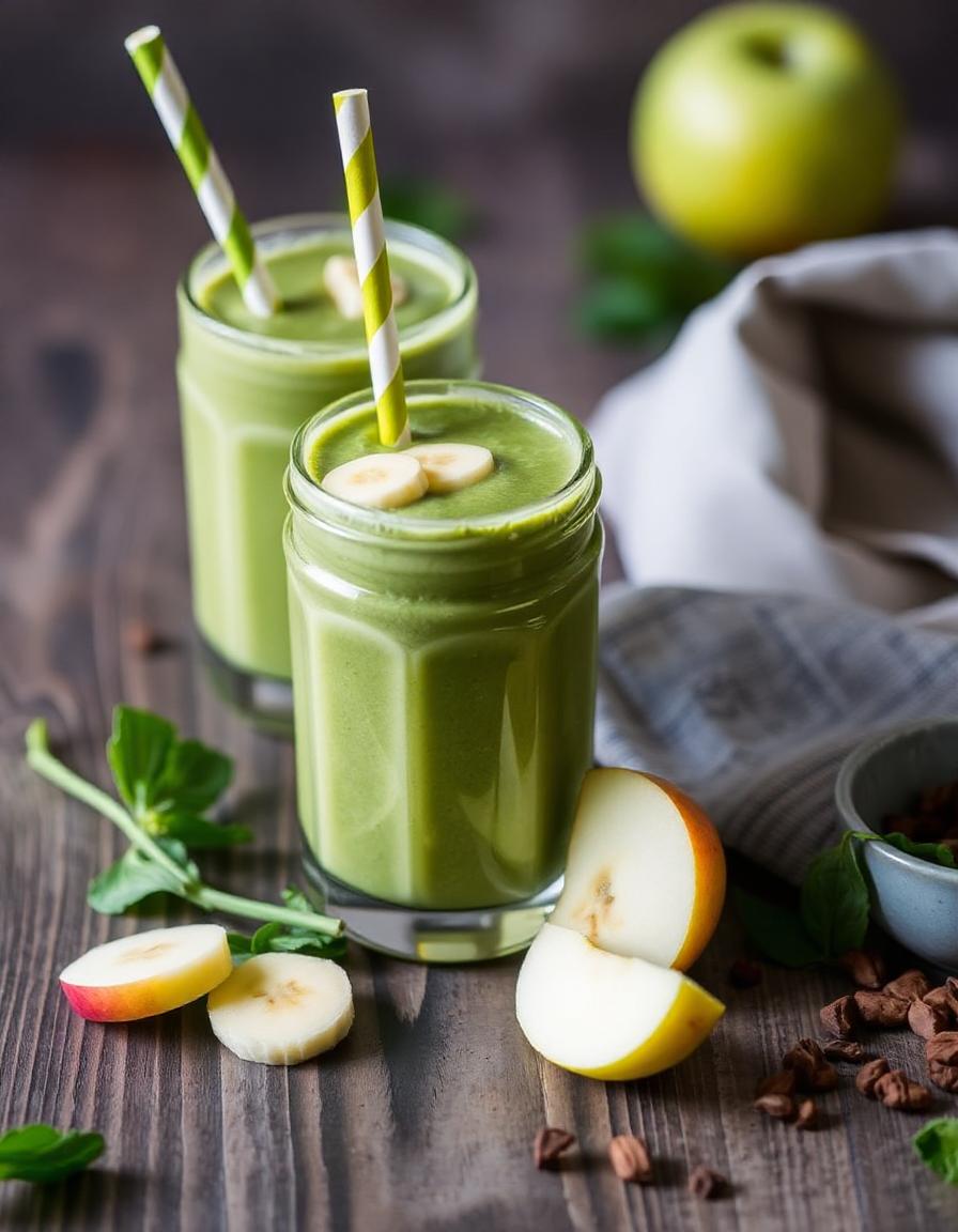 Rezept für Grünen Spinat-Smoothie (für 2 Personen)