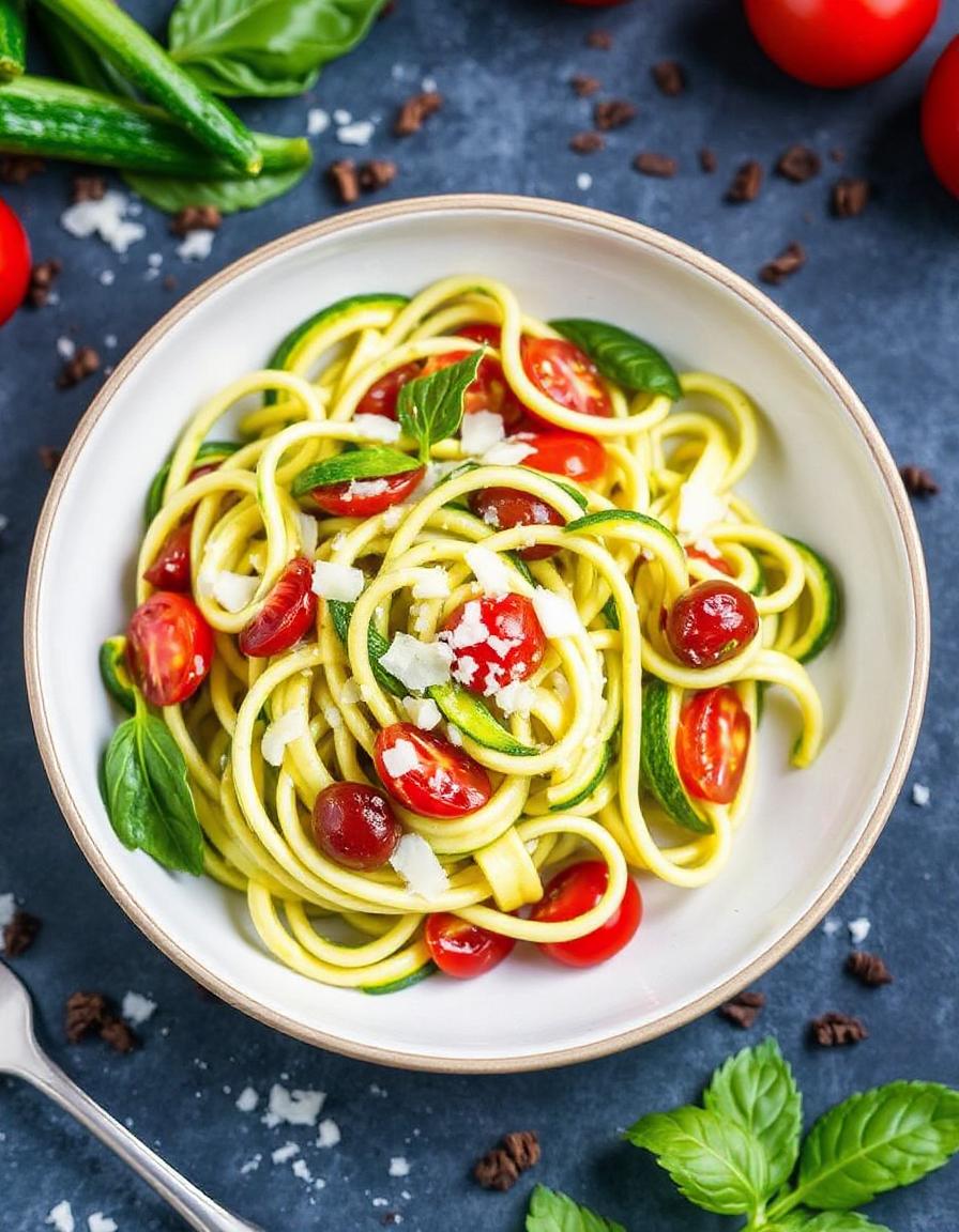 Zucchini-Nudeln mit Pesto