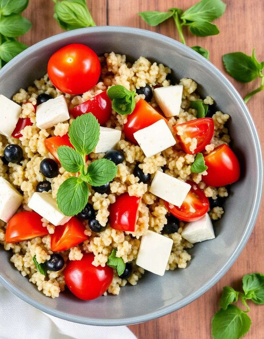 Quinoa-Salat mit Gemüse und Feta