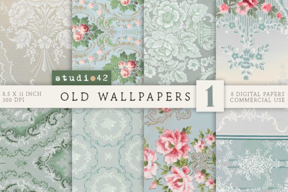 Antique Wallpaper Printables V1 - Vintage Pattern Collection