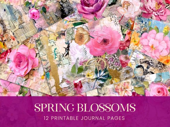 Spring Blossoms Mixed Media Collage