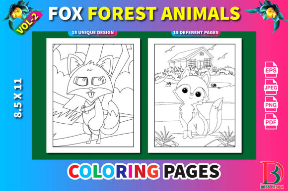 Fox Forest Animals Coloring Pages