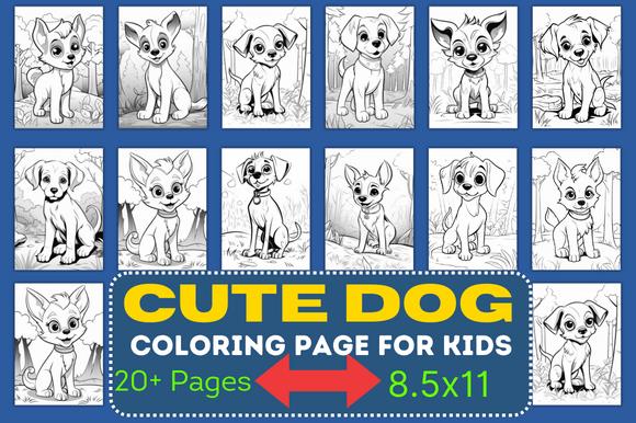 Cute Dog Coloring Book Cover with 12 Dog Breeds