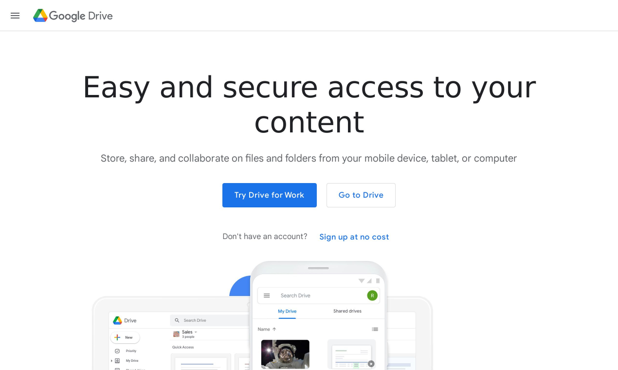 Google Drive Personal Cloud Storage & File Sharing Platform