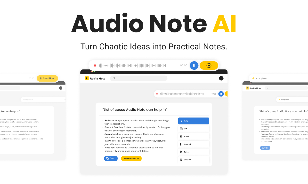Audio Note AI Turn chaotic ideas into practical notes Resource.fyi