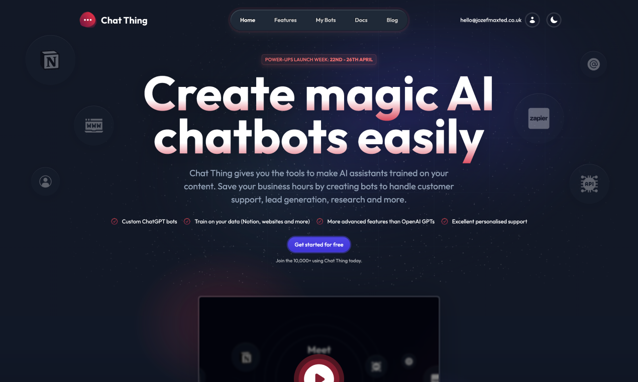 Chat Thing - Make AI chatbots in minutes | Resource.fyi