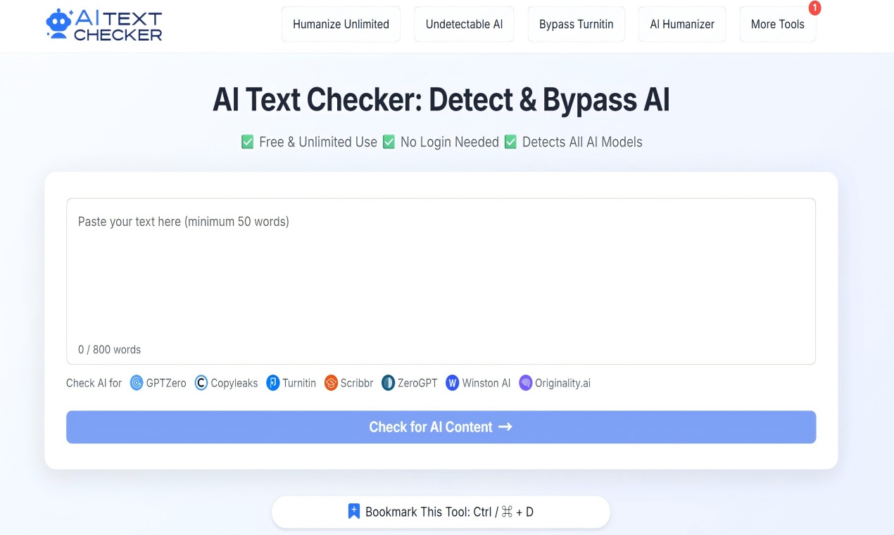 AI Text Checker - Detect AI Text & Bypass AI Detection | Resource.fyi