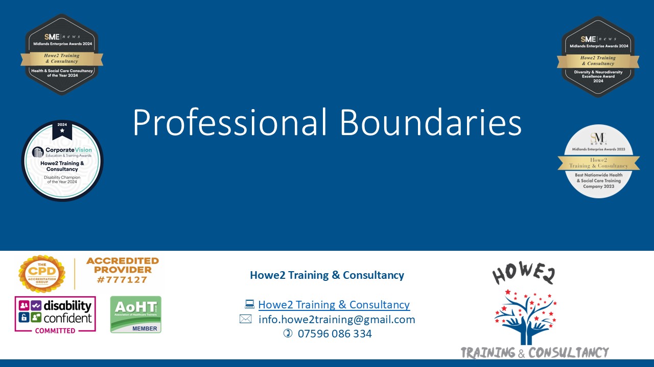 Professional Boundaries Training also offered "Bespoke"