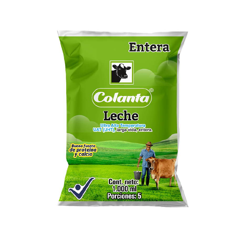Leche UHT Entera Colanta en Bolsa X 1000 ml.
