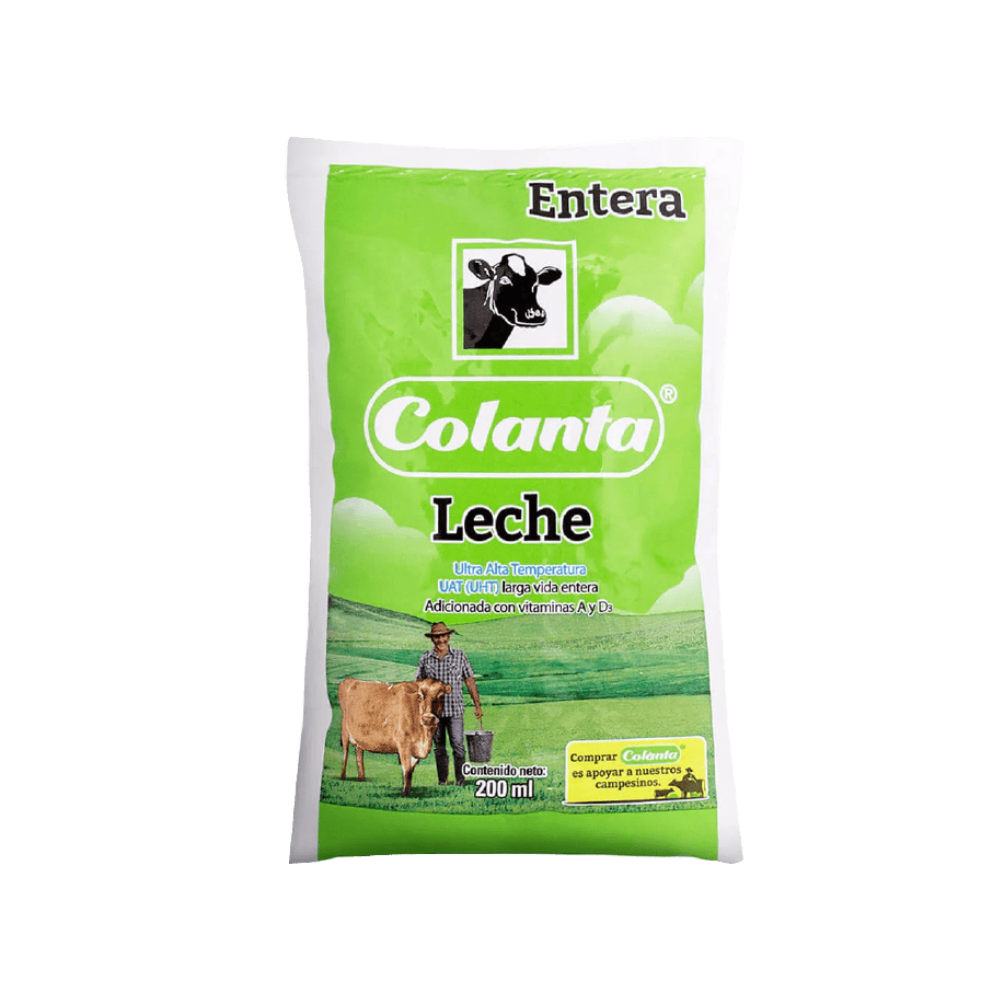 Leche UHT Entera Colanta Bolsa X 200 ml