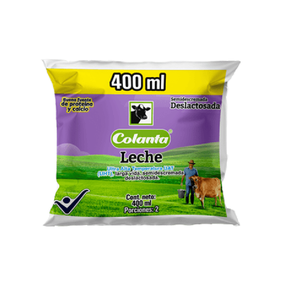 Leche UHT Deslactosada Bolsa X 400 ml