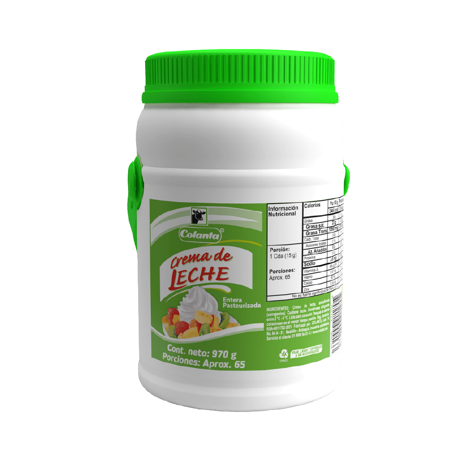 Crema de Leche UHT Semientera x 970 g