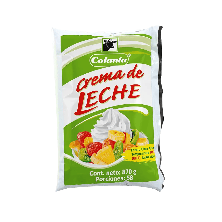 Crema de Leche UHT Semientera Bolsa x 870 g