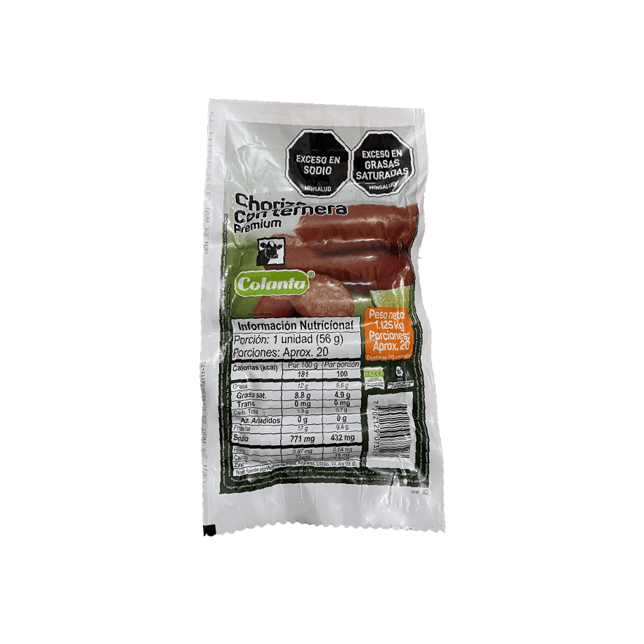 Chorizo con Ternera Colanta x 1.125 g X 20 U