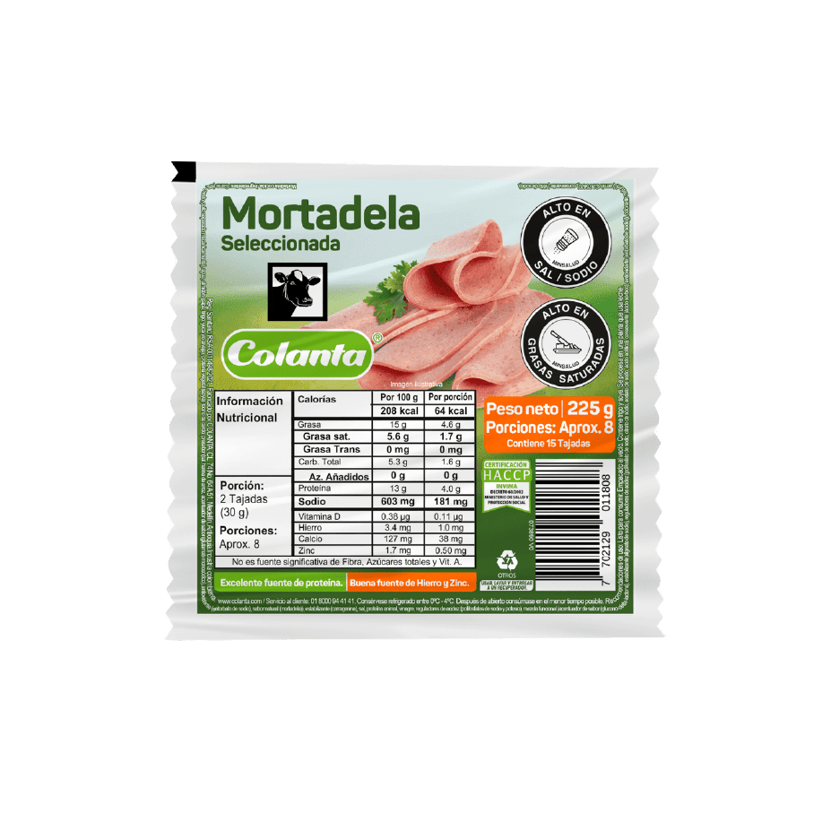 Mortadela Seleccionada Colanta X 225 g