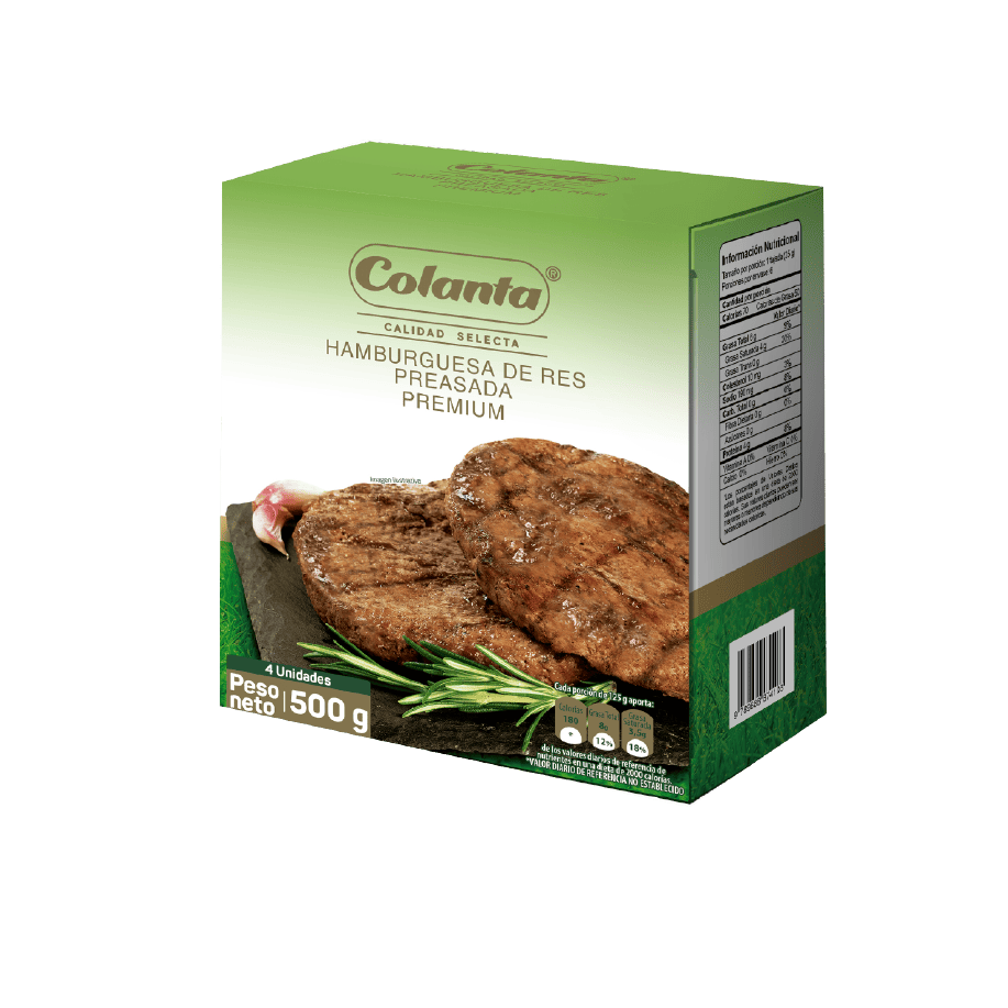 Hamburguesa Premium Preasada Colanta X 500 g