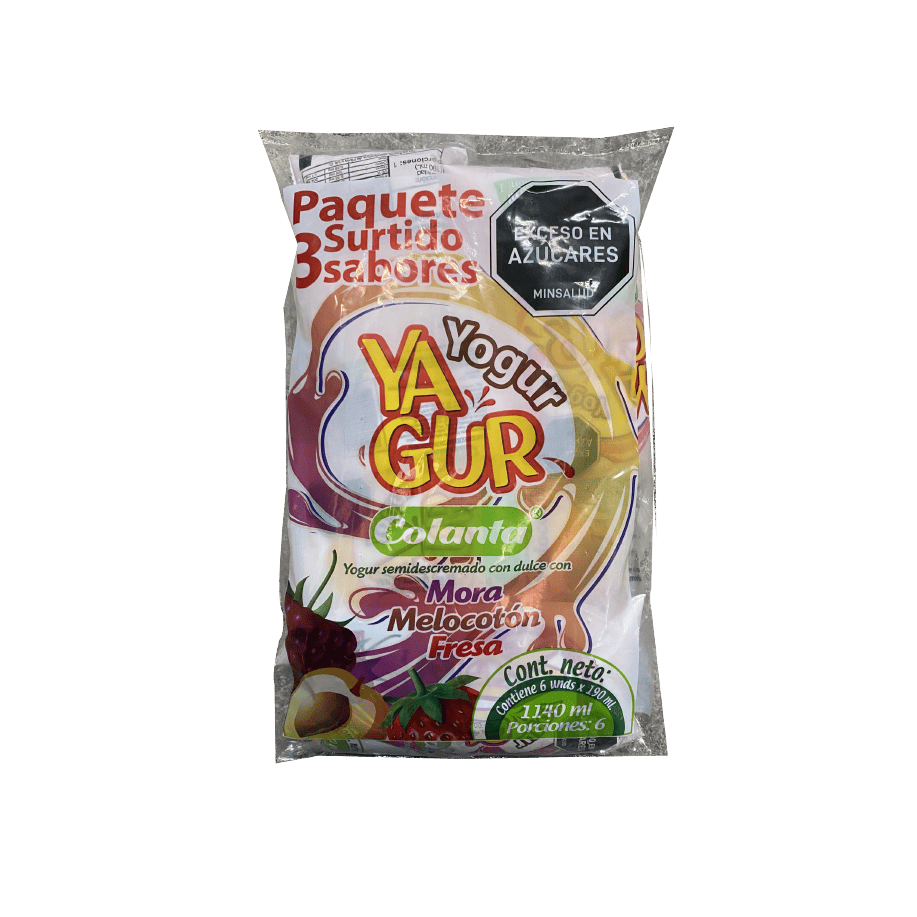 Yagur Surtido Colanta x 190ml Bolsa Paquete x 6 unds