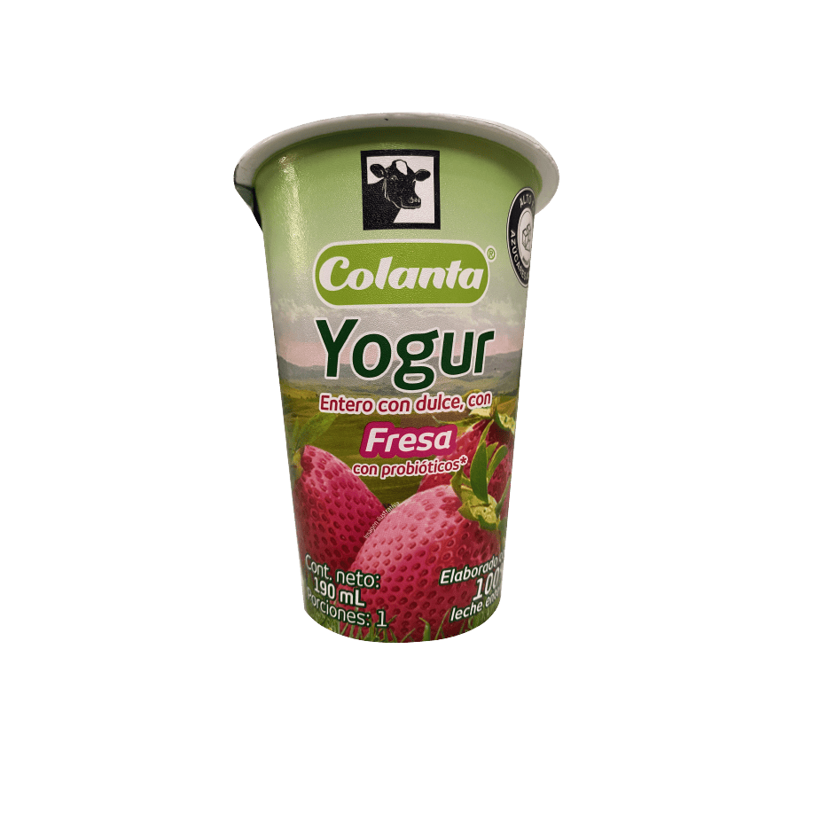 Yogur Entero Colanta x 200ml Vaso Fresa