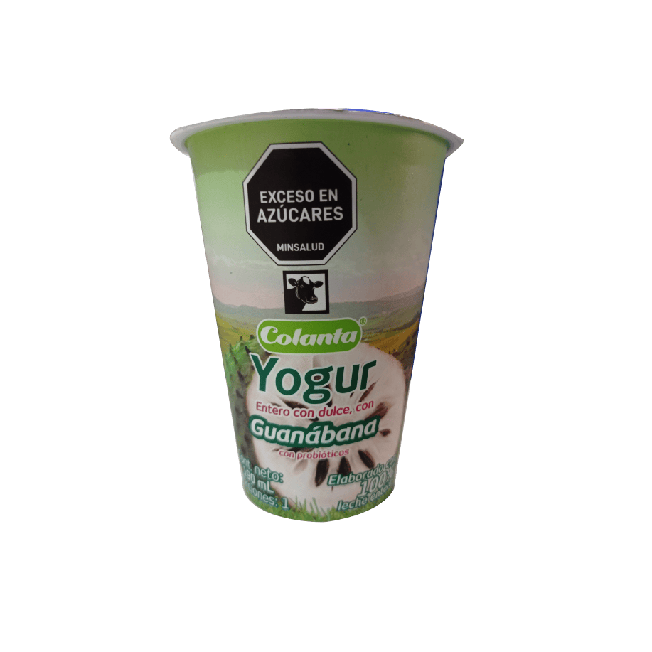 Yogur Entero Colanta x 200ml Vaso Guanábana