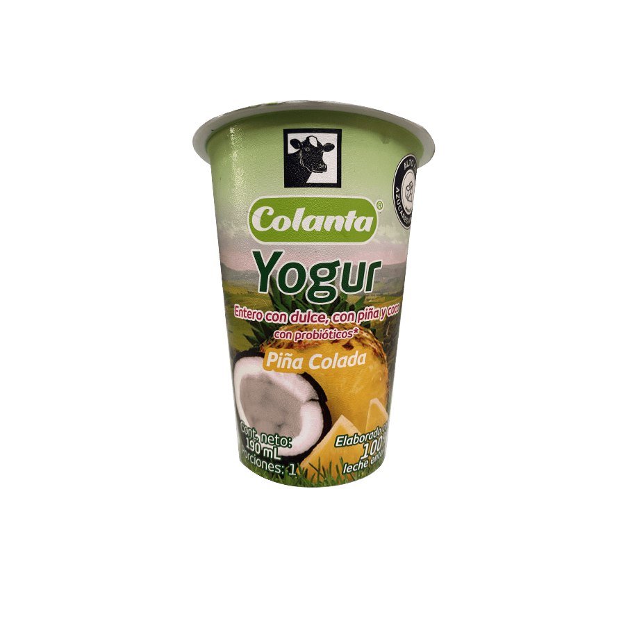 Yogur Entero Colanta x 200ml Vaso Piña Colada