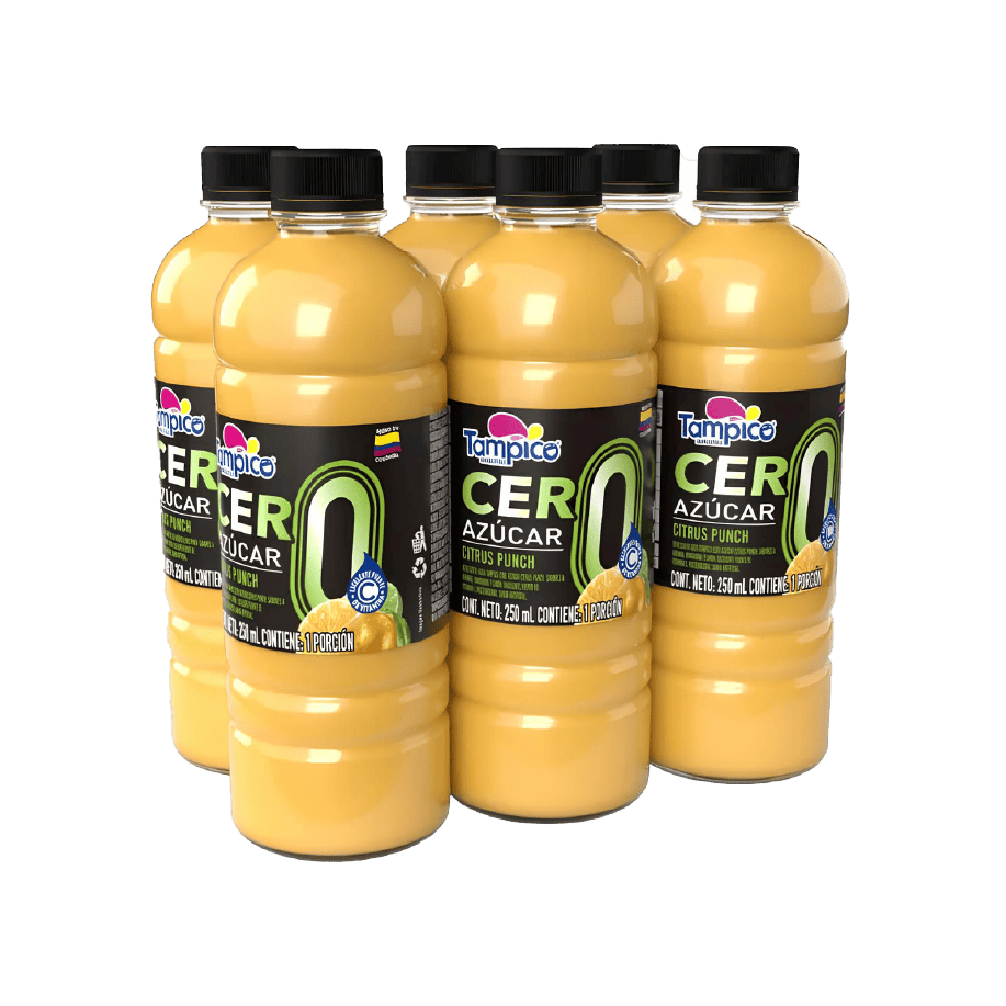 Tampico Citrus Cero Azúcar x 250ml Botella Paquete x 6 unds