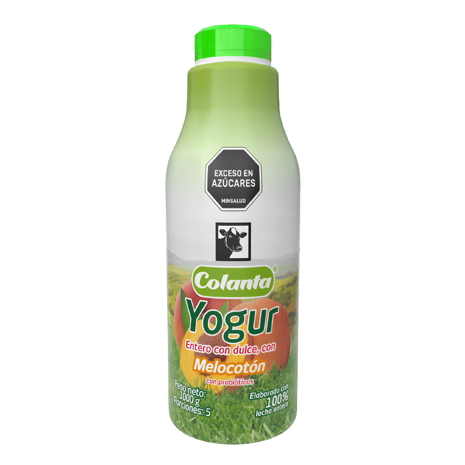 Yogur Entero Colanta x 1000ml Garrafa Melocotón