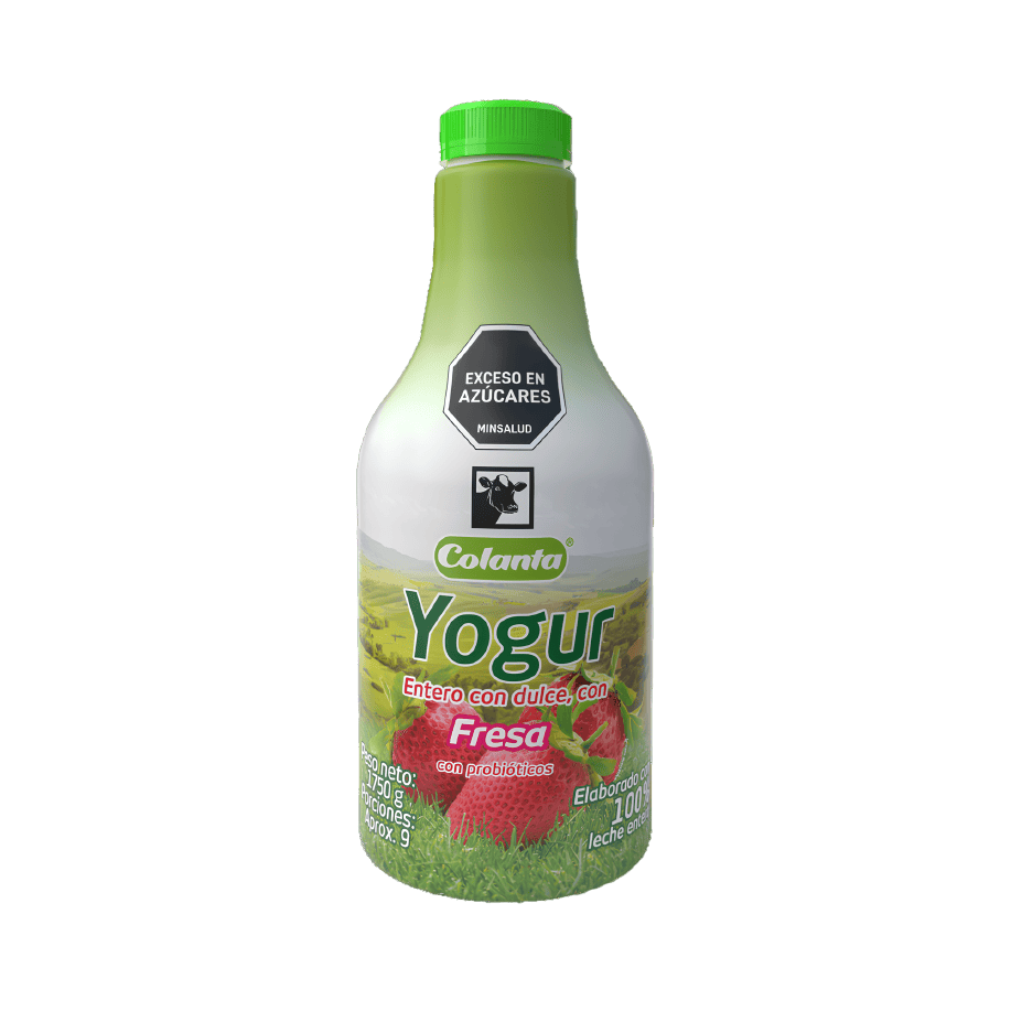 Yogur Entero Colanta x 1750ml Garrafa Fresa