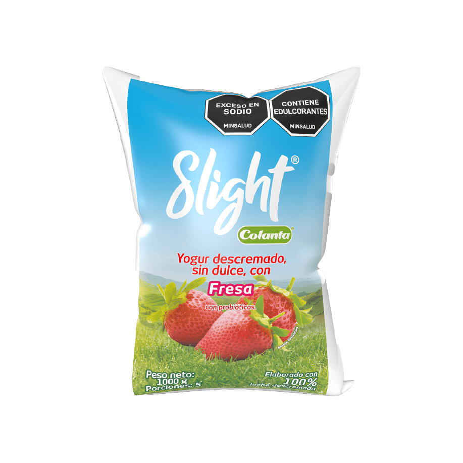 Yogur Slight Colanta x 1000ml Bolsa Fresa