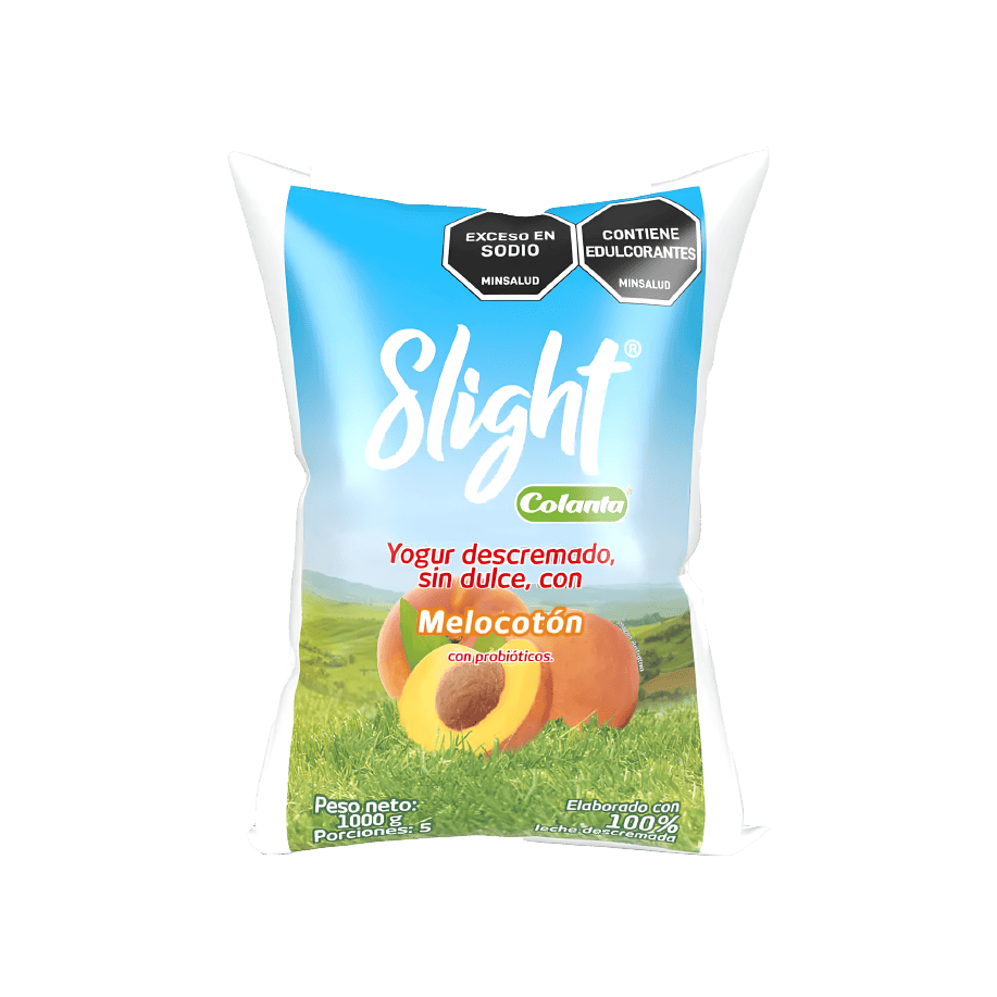 Yogur Slight Colanta x 1000ml Bolsa Melocotón