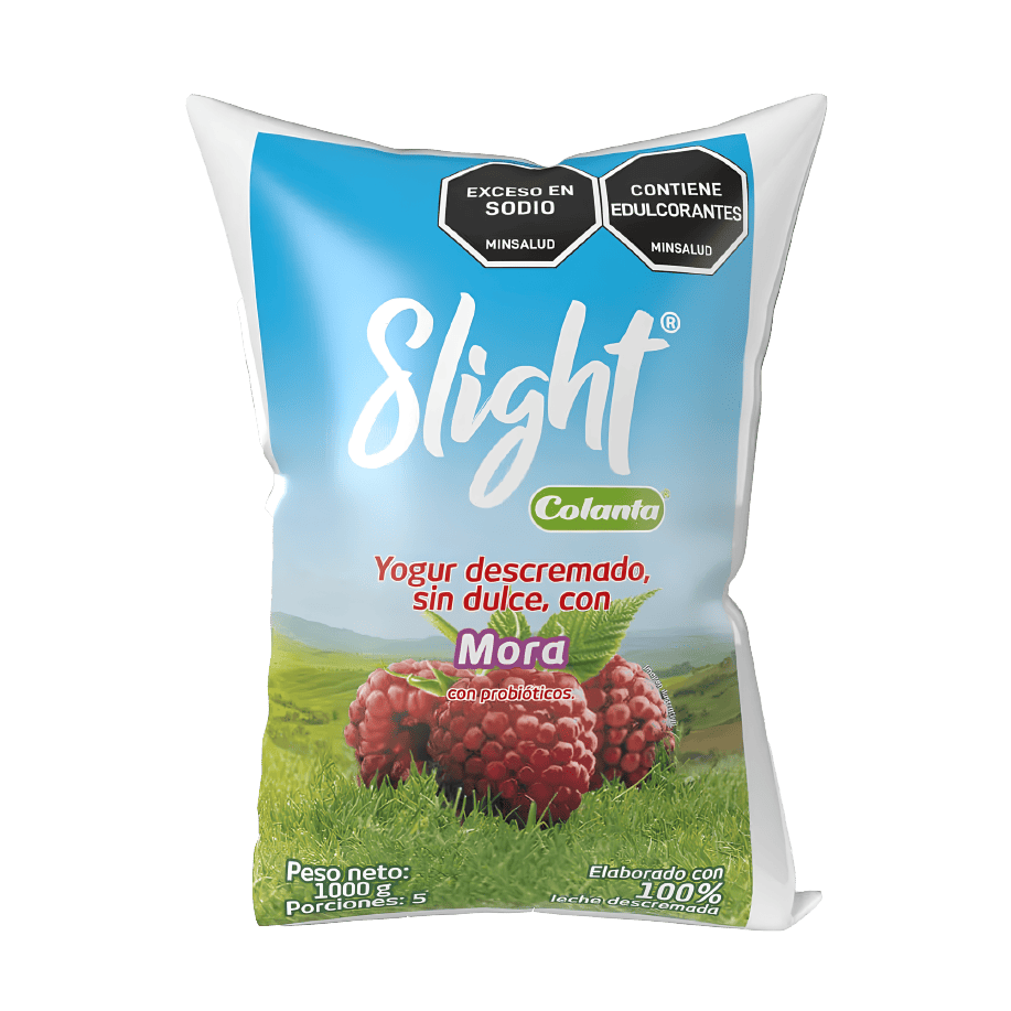 Yogur Slight Colanta x 1000ml Bolsa Mora