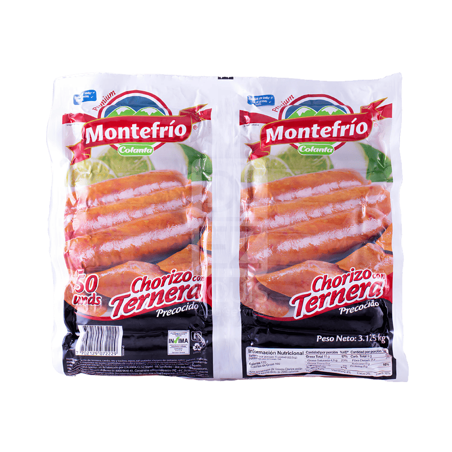 Chorizo De Ternera Montefrio x 50 unds - x 3.125kg