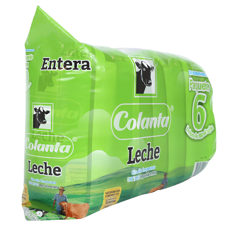 Leche uht entera Colanta bolsa x 1000ml - sixpack