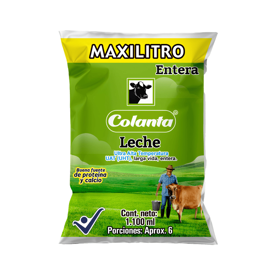 Leche UHT Entera Maxilitro Colanta Bolsa X 1100 ml