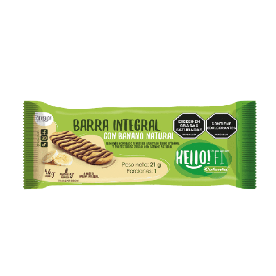 Hello Fit Barra Banano 21 gr