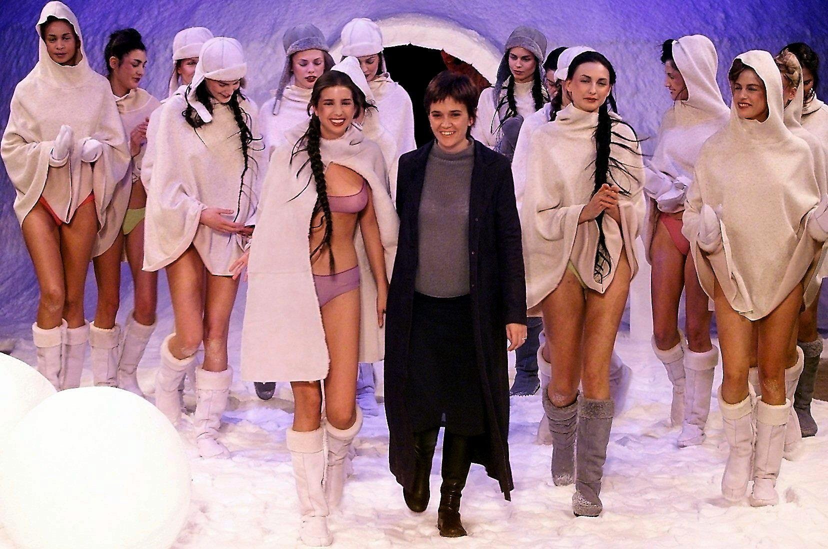 In her teens, Ivanka, centre left, enjoyed a modelling career