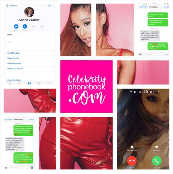 Celebrity Ariana Grande phone number Ariana Grande celebrity phone number