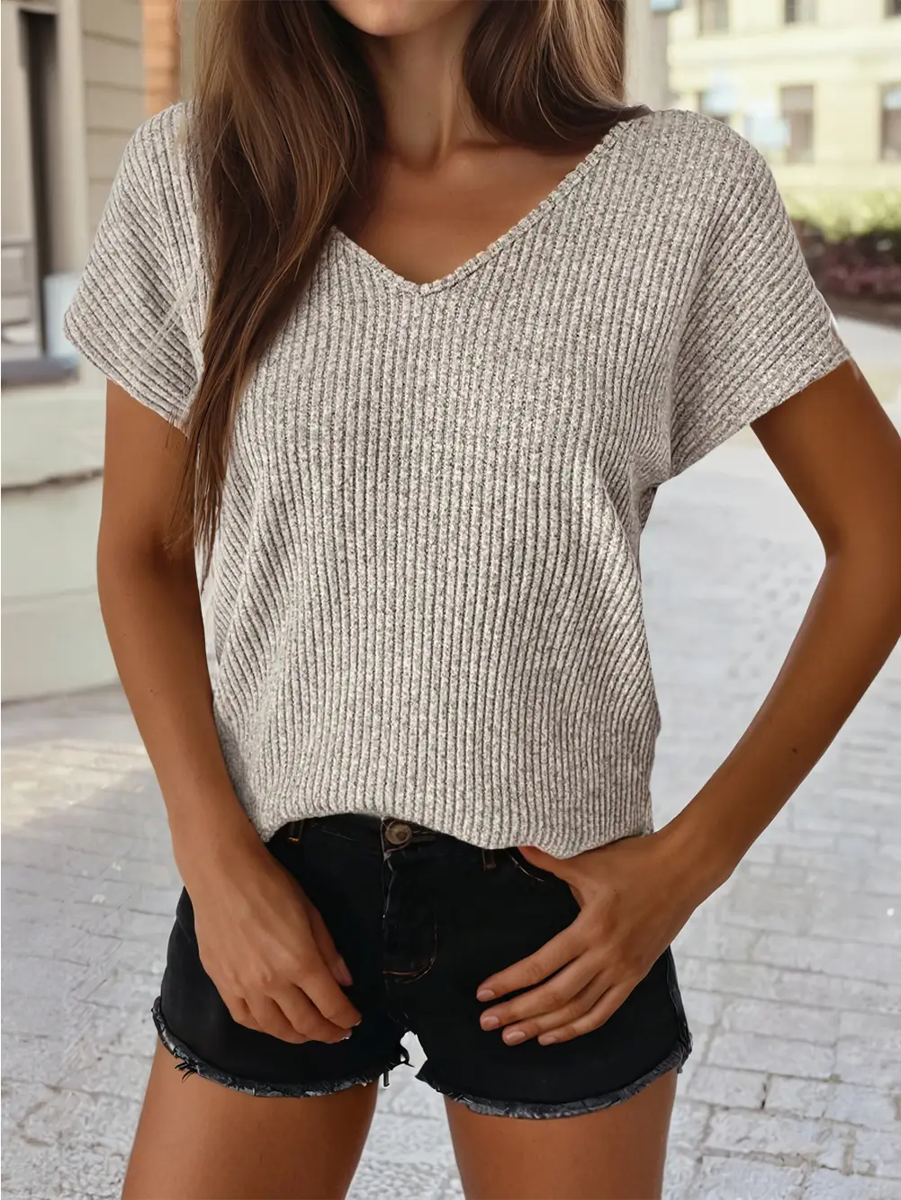 v neck bow back