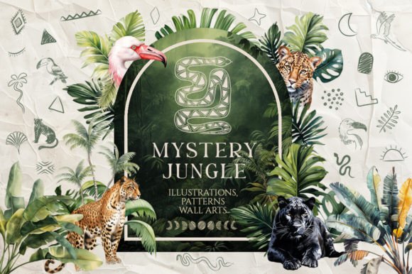 Mystery Jungle watercolor illustration