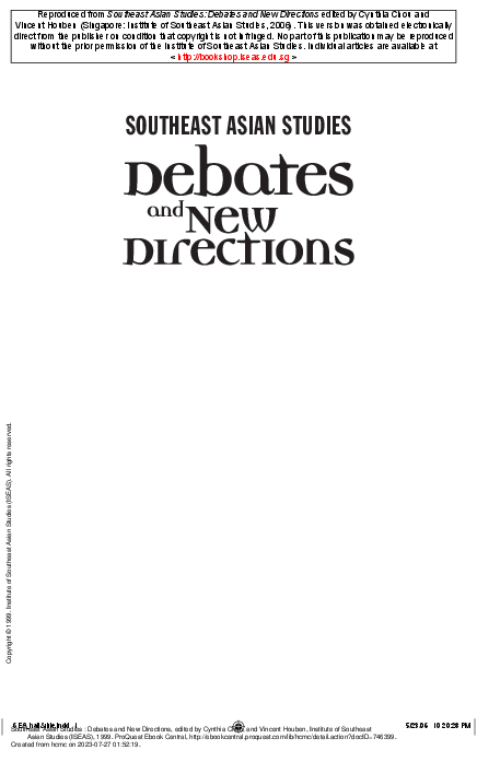Southeast Asian studies Debates and new directions