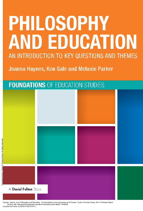 Philosophy and education an introduction to key questions and themes